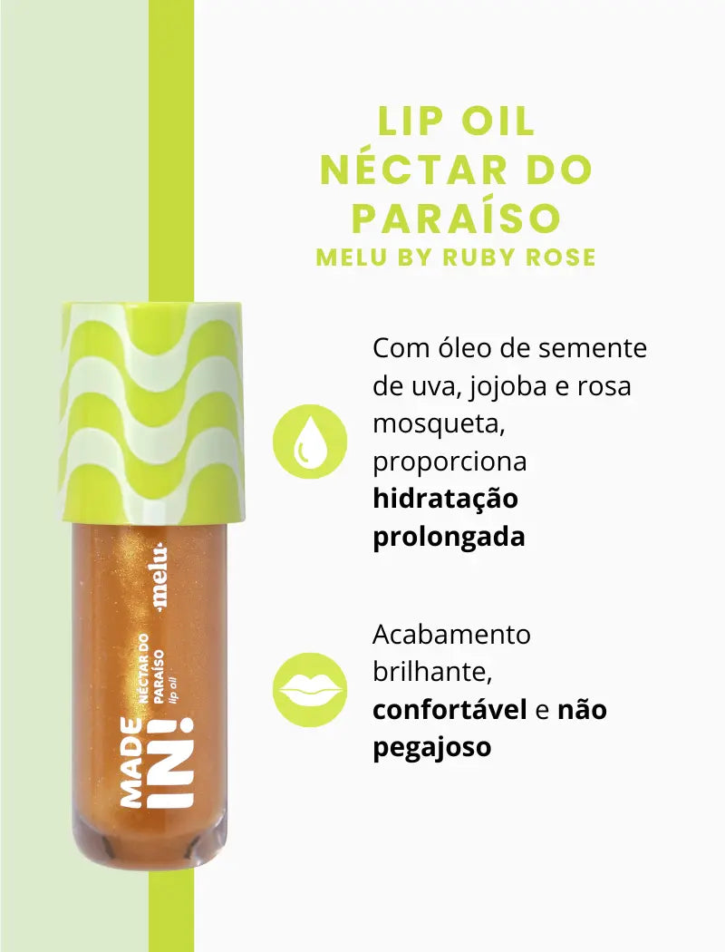 Lip Oil Néctar do Paraíso Made In! - Melu by Ruby Rose