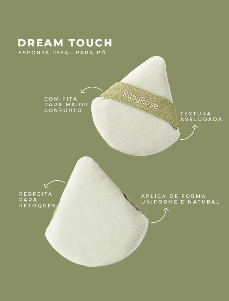 Esponja Triangular Para Pó Dream Touch Silk Skin - Ruby Rose