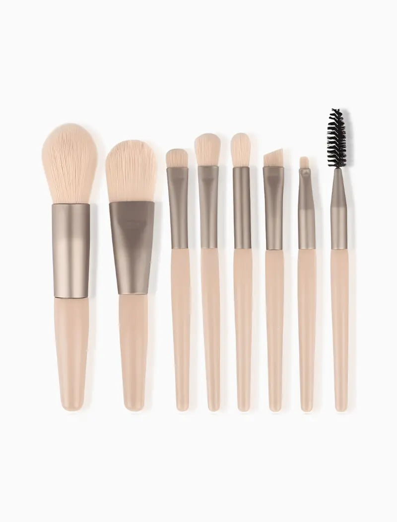 Kit 8 Mini Pincéis Para Maquiagem (Nude) - Q Bela Manuela