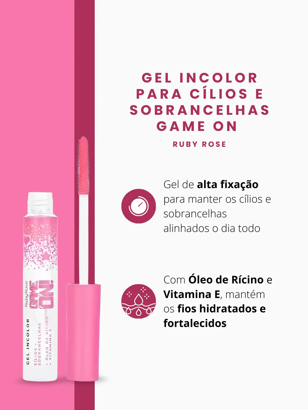 Gel Incolor Cílios E Sobrancelhas Game On - Ruby Rose