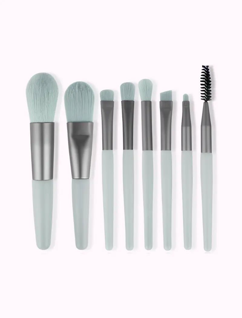 Kit 8 Mini Pincéis Para Maquiagem (Green) - Q Bela Manuela