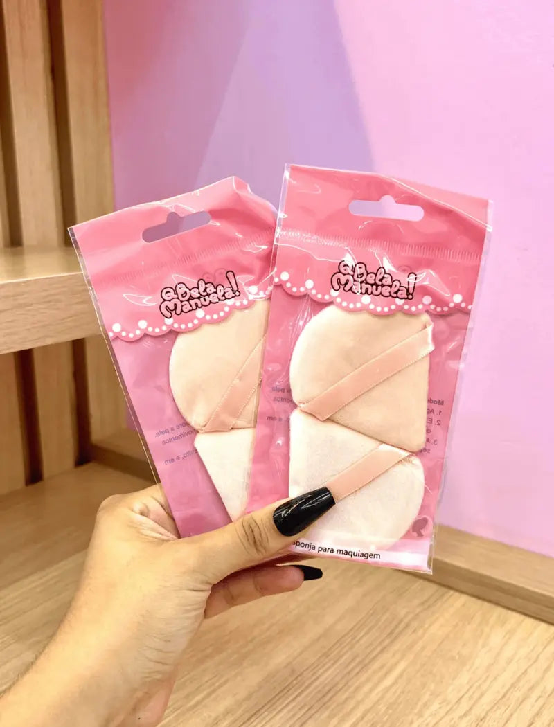 Kit 2 Esponjas Puff Triangulares Para Pó - Q Bela Manuela