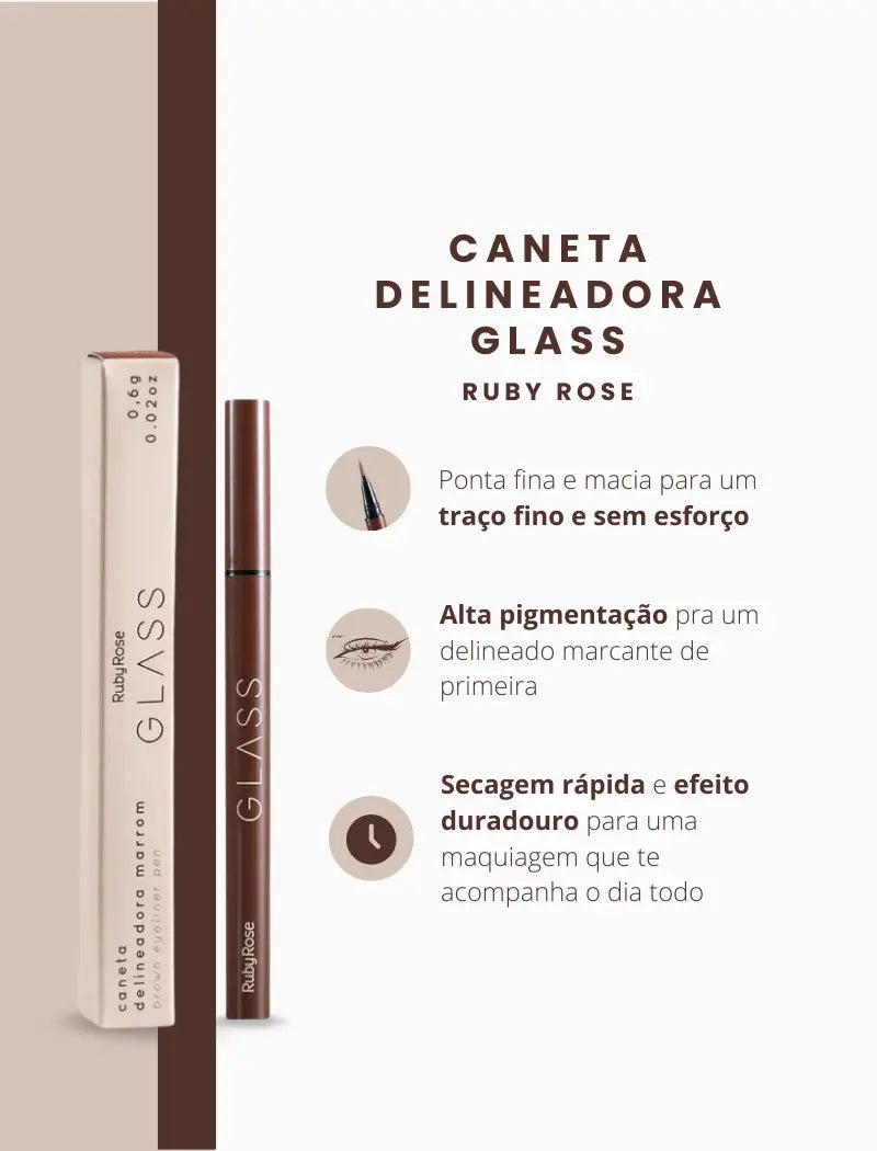 Caneta Delineadora Glass (Cor Preta) - Ruby Rose