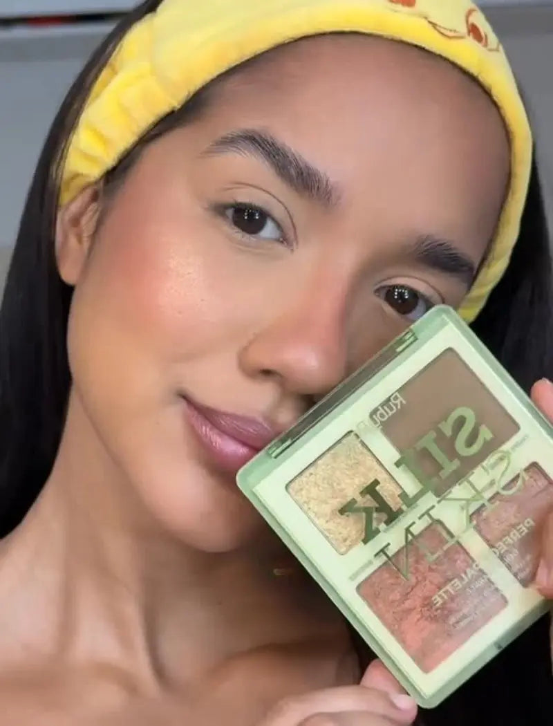 Paleta de Contorno, Blush e Iluminador Perfect Palette Silk Skin (Cor Gold Sparkle) – Ruby Rose