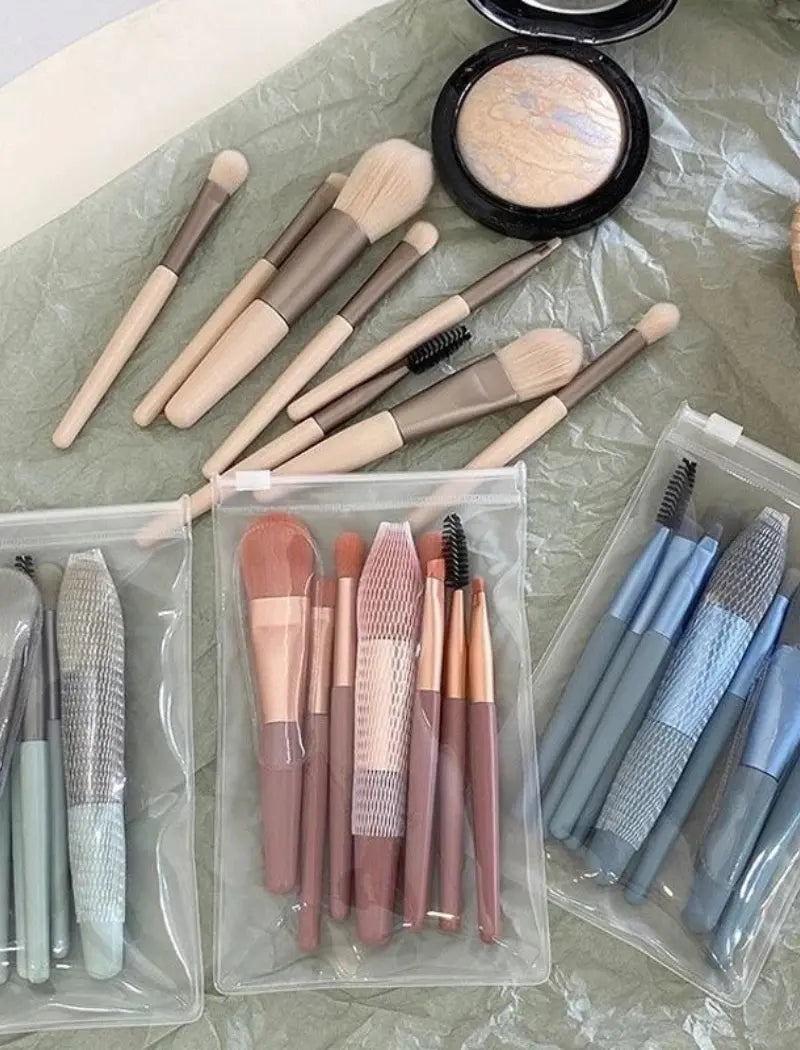 Kit 8 Mini Pincéis Para Maquiagem (Nude) - Q Bela Manuela