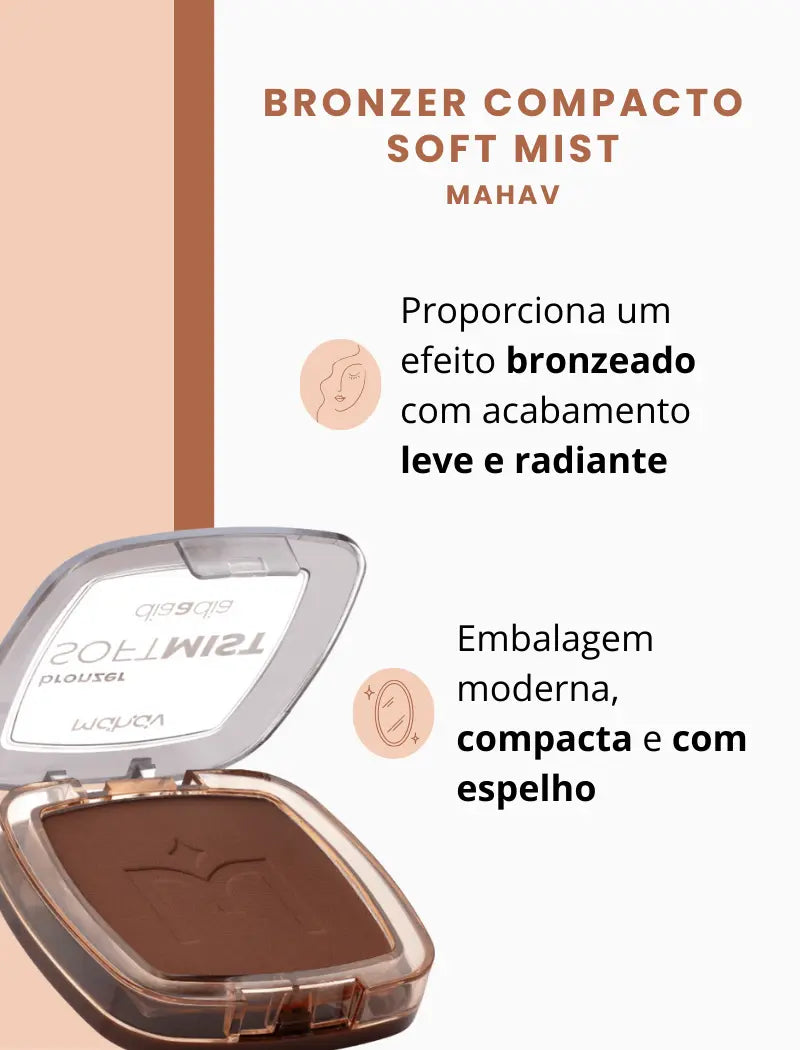 Bronzer Soft Mist Com Espelho (Cor Hazelnut) - Mahav