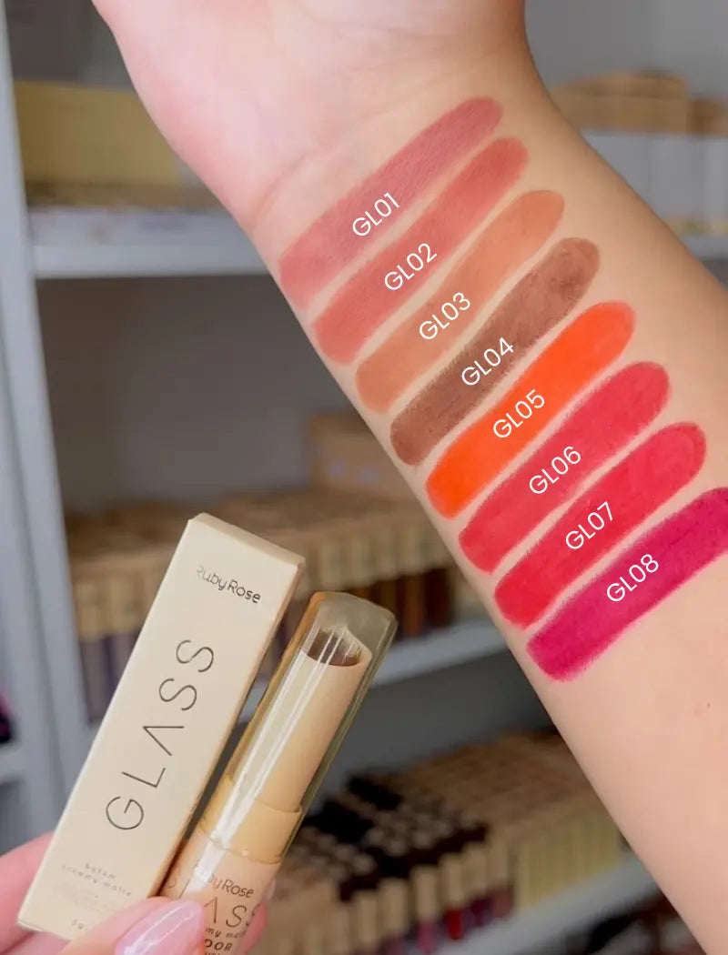 Batom Creamy Matte Glass (Cor GL05) - Ruby Rose