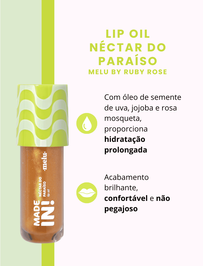 Lip Oil Néctar do Paraíso Made In! - Melu by Ruby Rose
