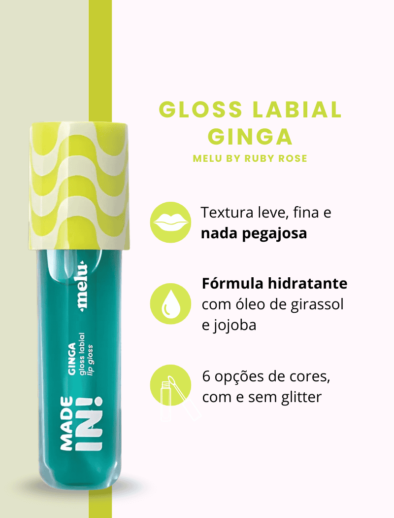 Gloss Labial Ginga Made In! (Cor Balanço) - Melu by Ruby Rose